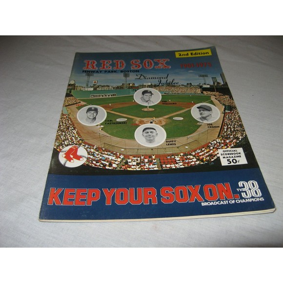 1975 Red Sox Fenway Park 1901-1975 Diamond Jubilee Official Program Ted Williams - Picture 1 of 3